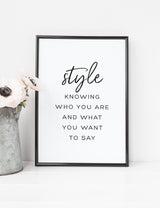 Style Typography Print