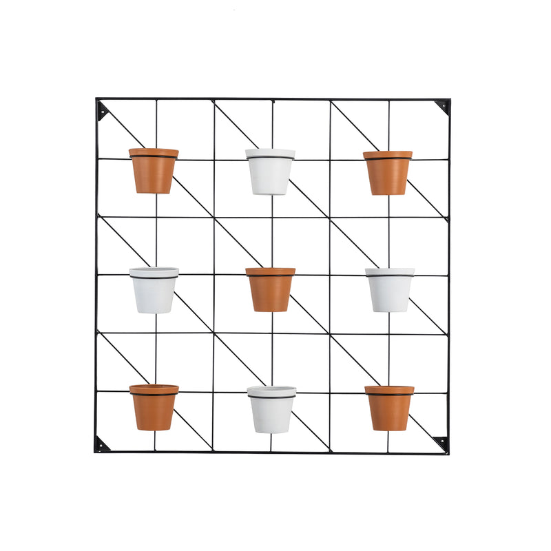 Terracotta & White Square Vertical Garden Wall Planter