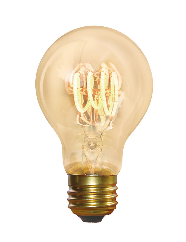Vintage Spiral LED Edison Bulb Old Filament Lamp - 5W E27 Classic A60 - Amber