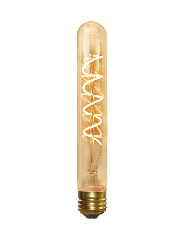 Vintage Spiral LED Edison Bulb Old Filament Lamp - 5W E27 Cylinder T30 - Amber