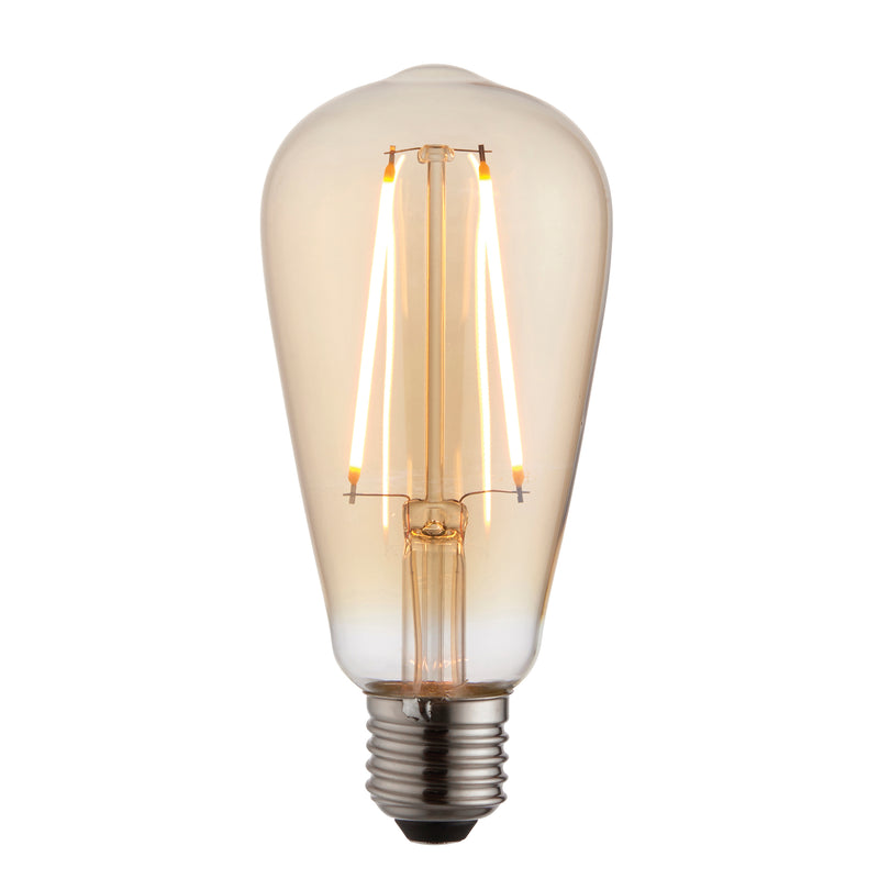 6W LED E27 Bulb - Amber - Pear