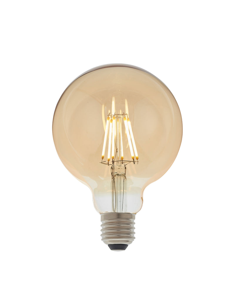 Vintage LED Filament Globe Light Bulb - Amber - 6W E27 – The Den & Now