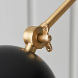 Antique Brass & Black Wall Lamp