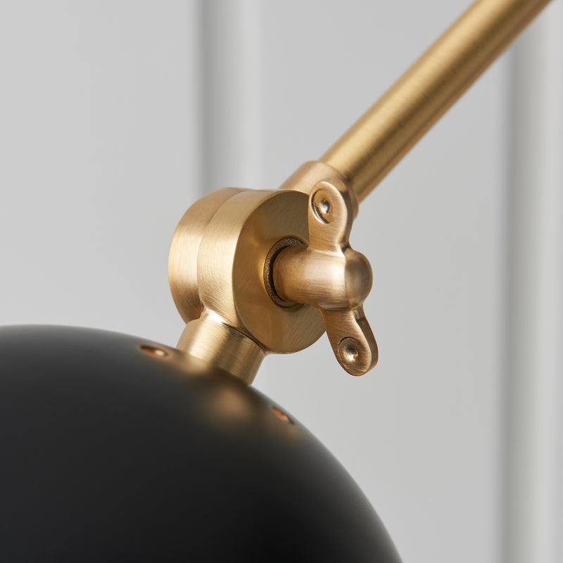 Antique Brass & Black Wall Lamp