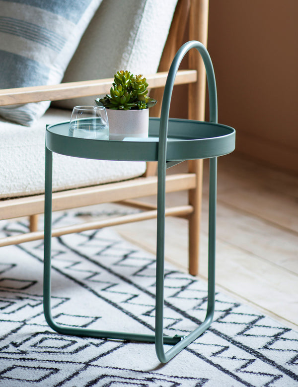 Arched Teal Side Table