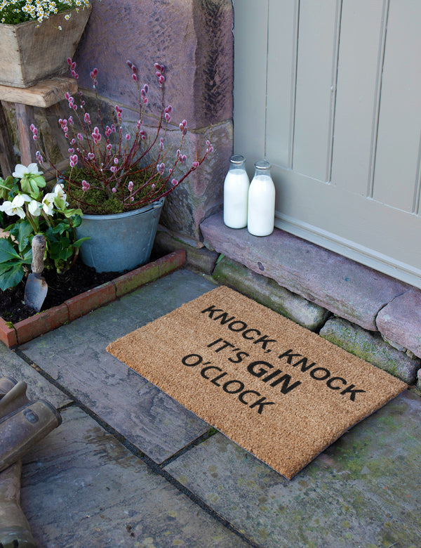 Knock Knock It's Gin O'Clock Doormat