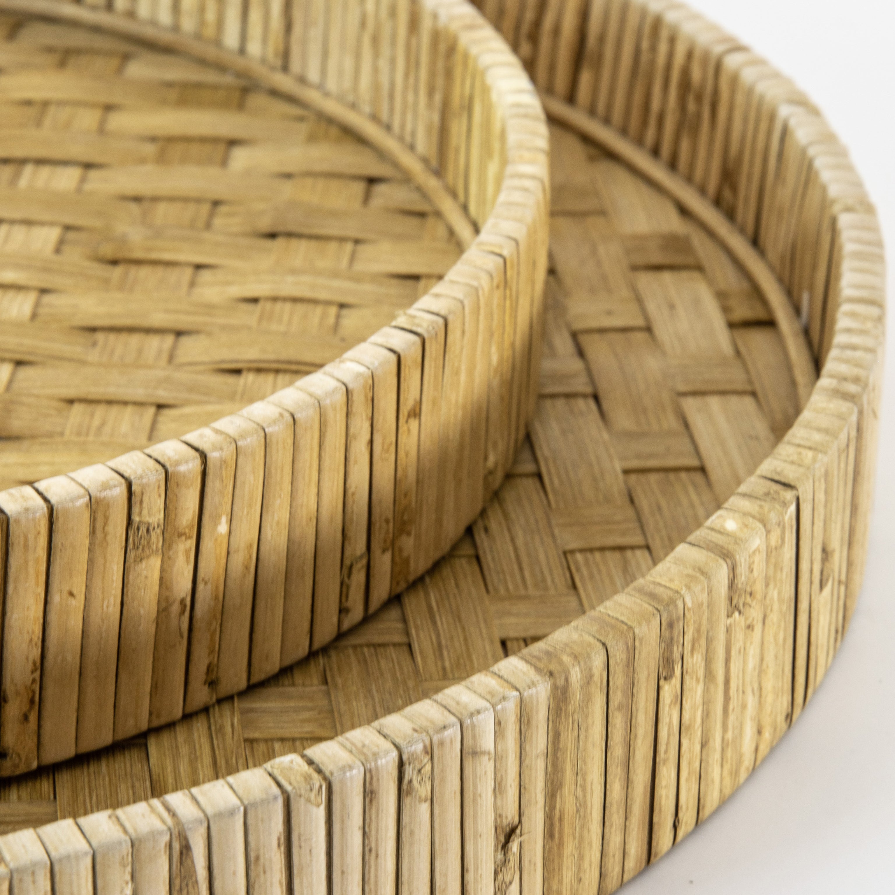 Bamboo & Rattan Tray Set The Den & Now