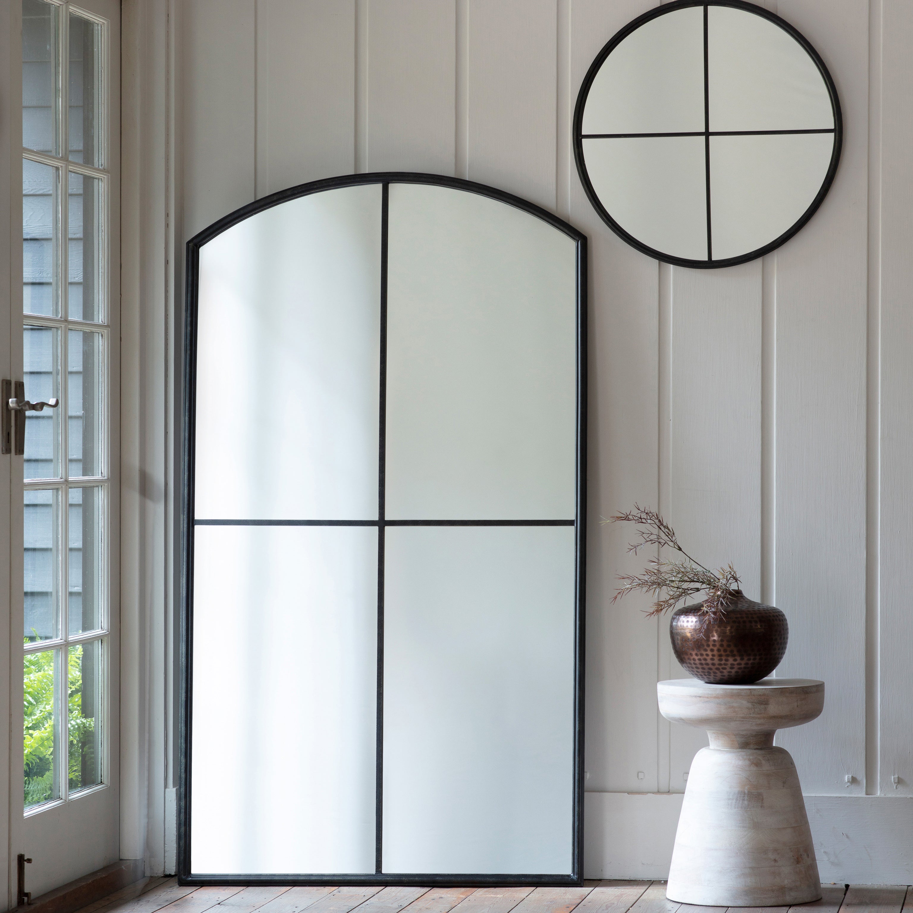 Black Arched Large Window Mirror – The Den & Now