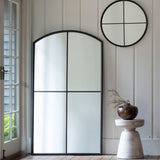 Black Arched Large Window Mirror