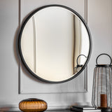 Black Round Mirror