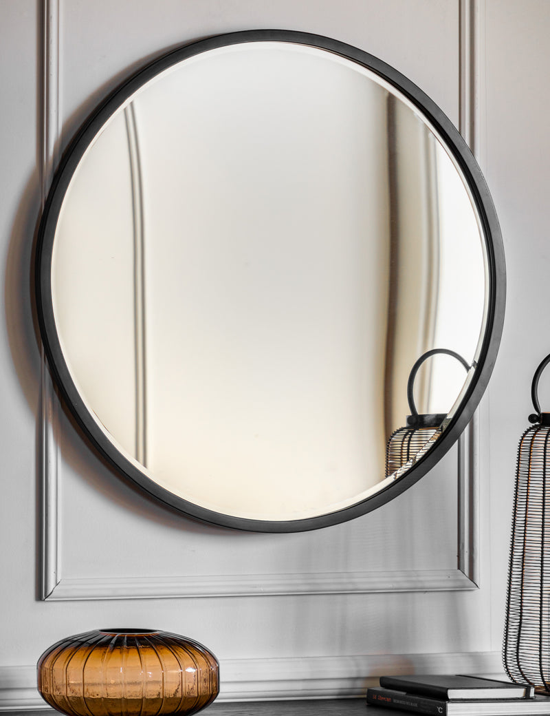 Black Round Mirror