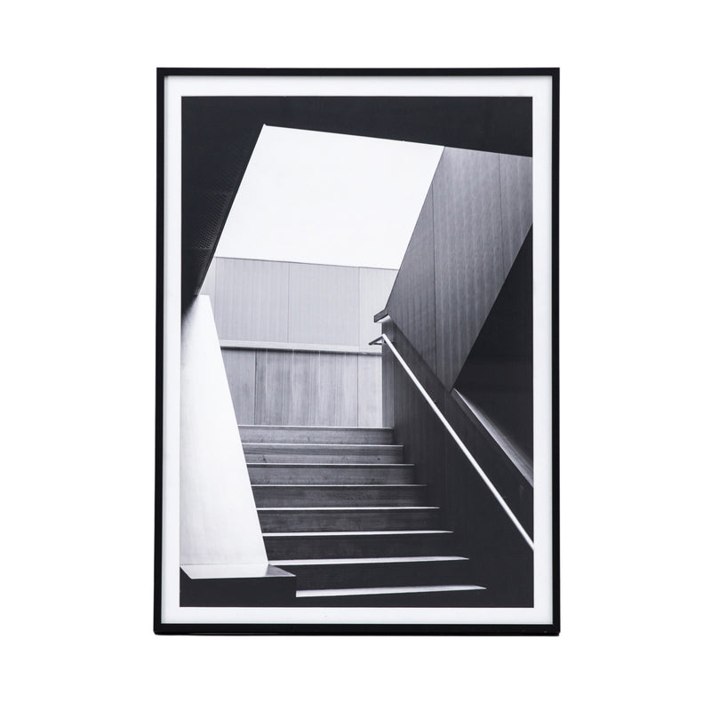 Black & White Photographic Staircase Framed Print