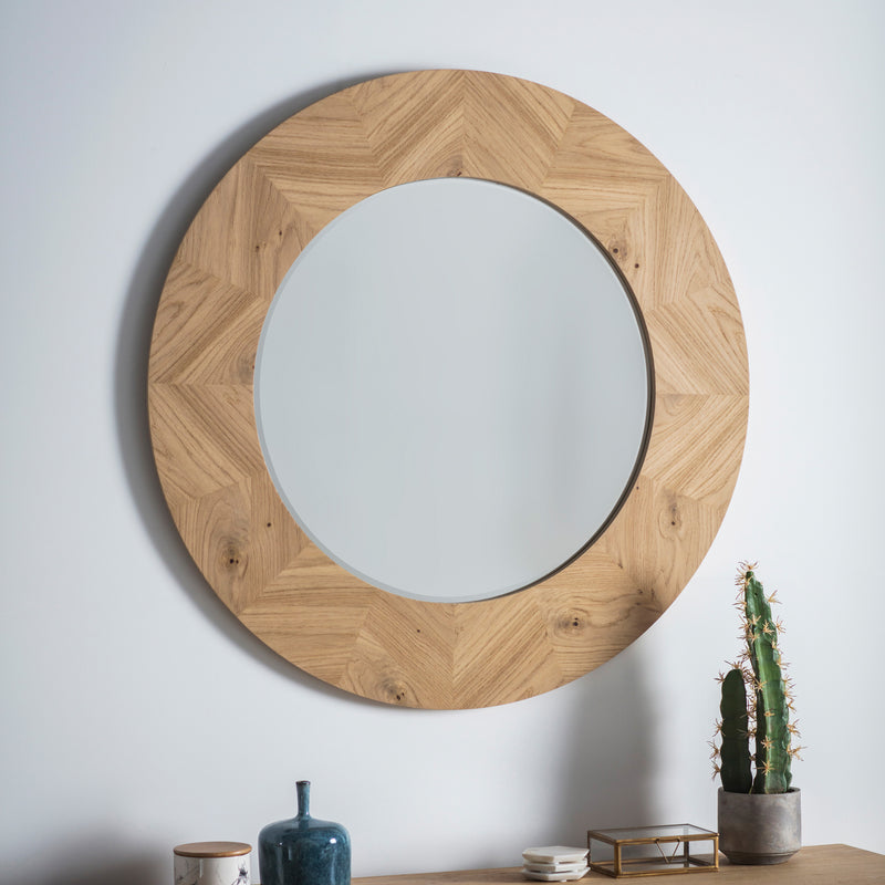 Copenhagen Oak Large Round Mirror