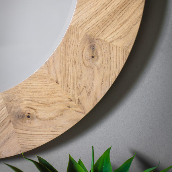 Copenhagen Oak Large Round Mirror