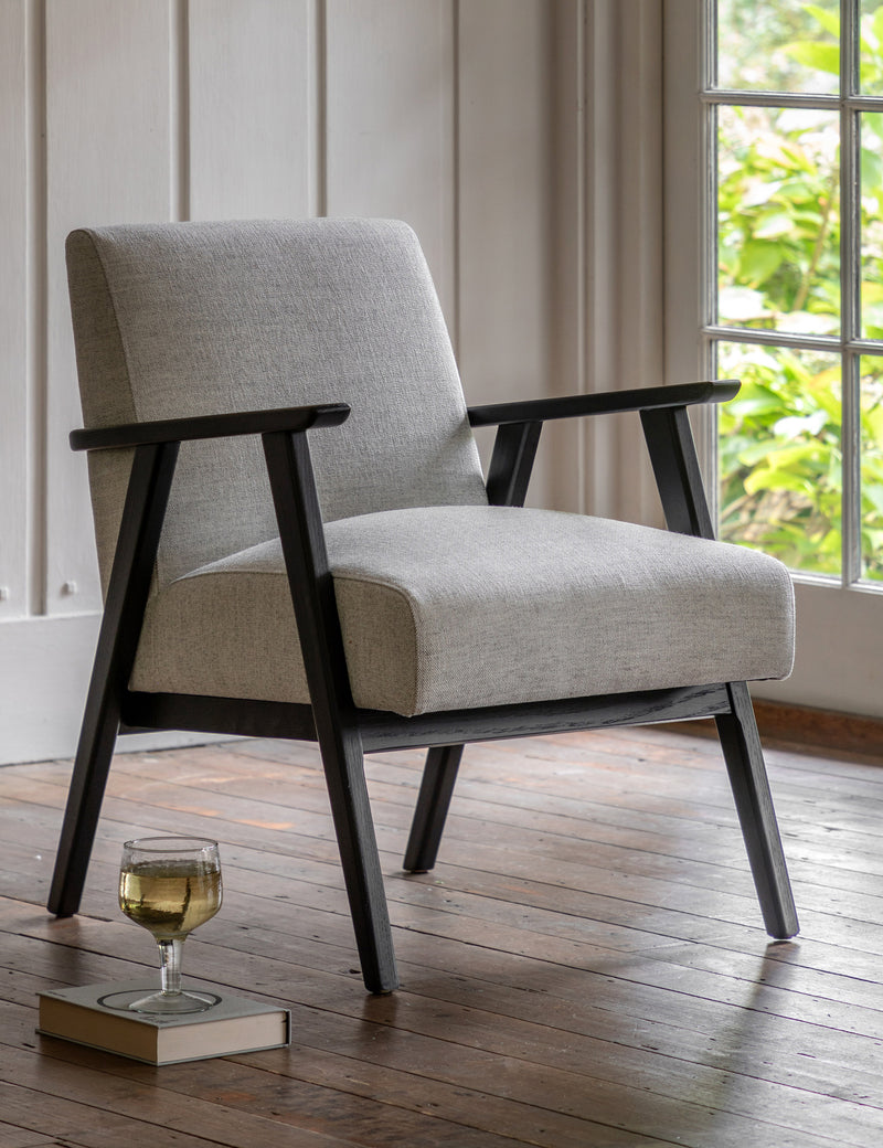 Ebbe Stone Grey Linen Armchair