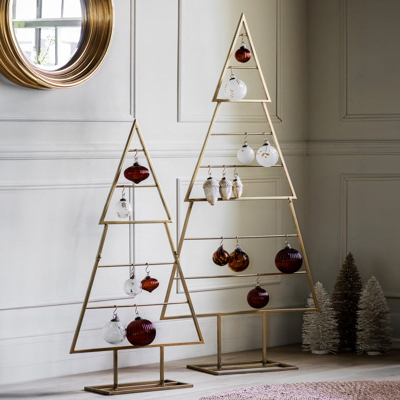 Gold Contemporary Standing Christmas Tree