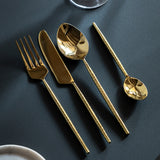 Gold Hammered Cutlery Set 16 Piece