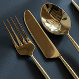 Gold Hammered Cutlery Set 16 Piece