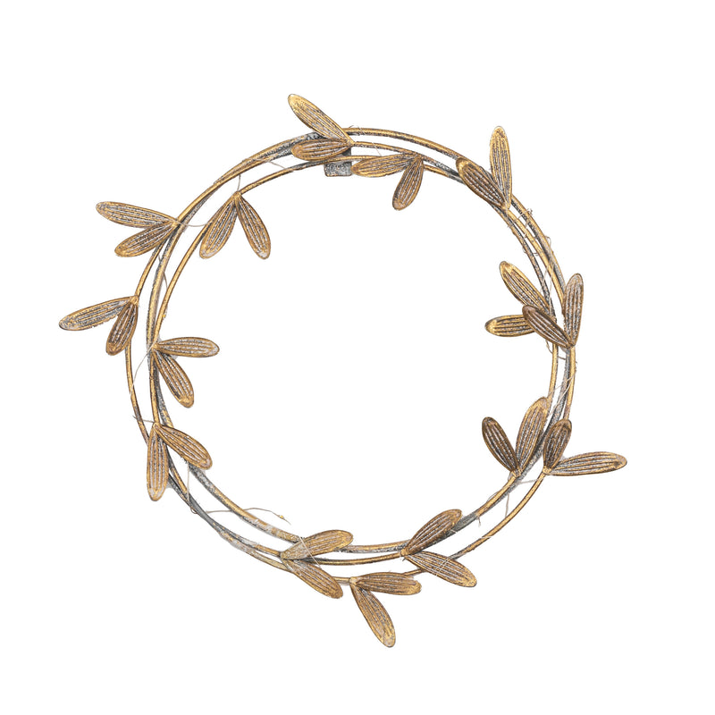 Gold Mistletoe LED Wreath