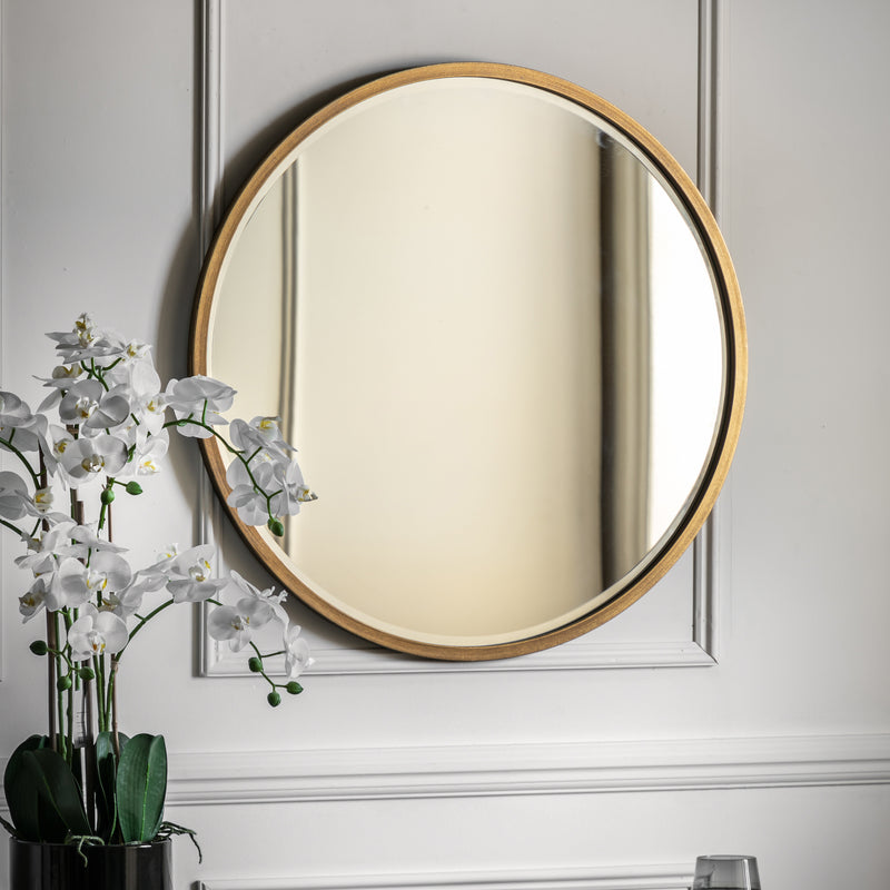 Gold Round Mirror - Large