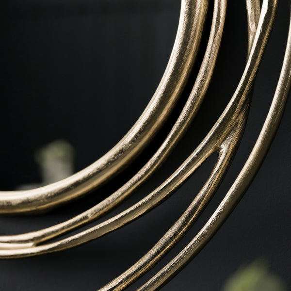 Gold Spiral Round Mirror