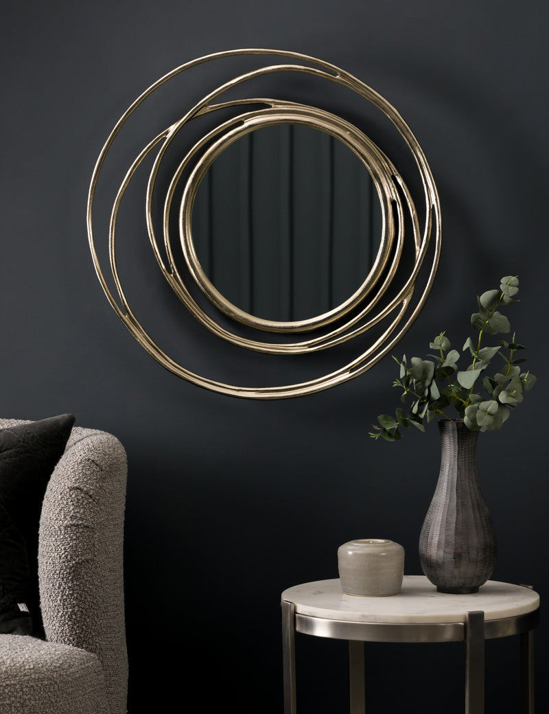 Gold Spiral Round Mirror