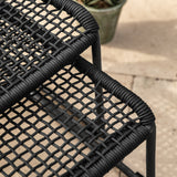 Gotska Black Lounger Chair With Stool