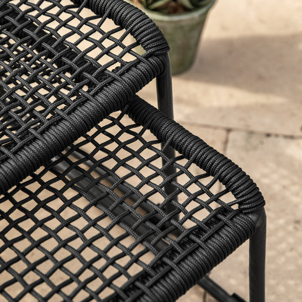 Gotska Black Lounger Chair With Stool