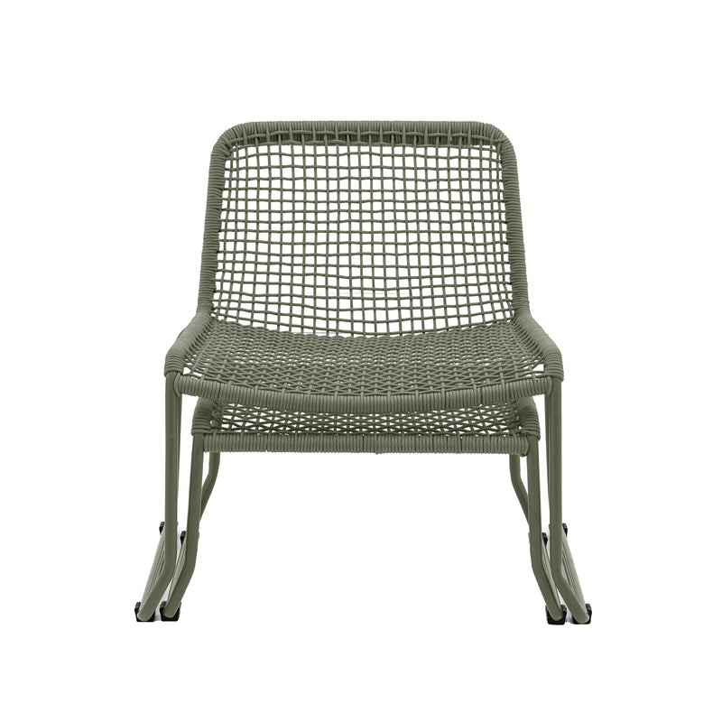 Gotska Khaki Lounger Chair With Stool