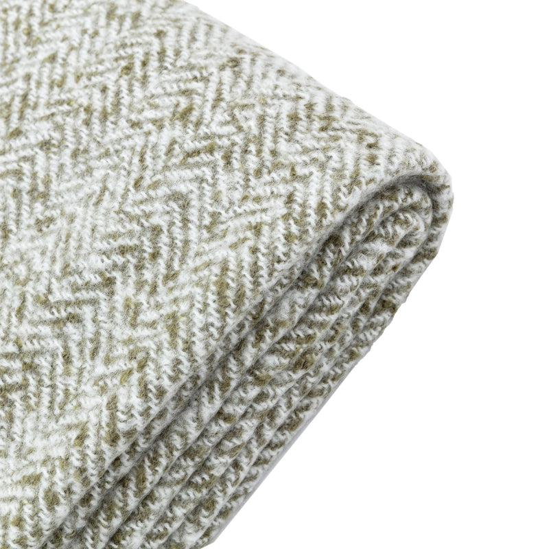 Green Herringbone Throw