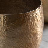 Hammered Bronze Metal Planters (Pair)