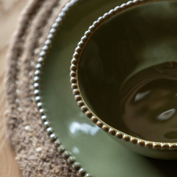 Hamnoy Green Porcelain Dinnerware (Set of Four, Various Options Available)