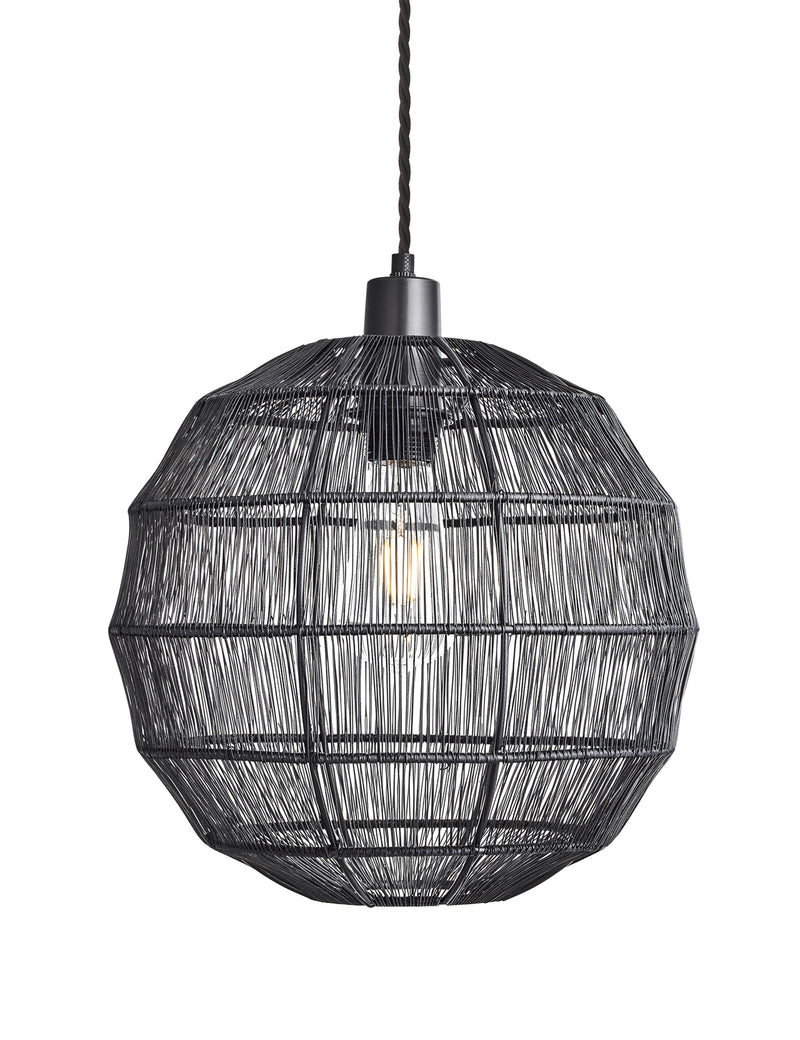 Handcrafted Wire Cage Pendant Light by Industville - Pewter 12 Inch