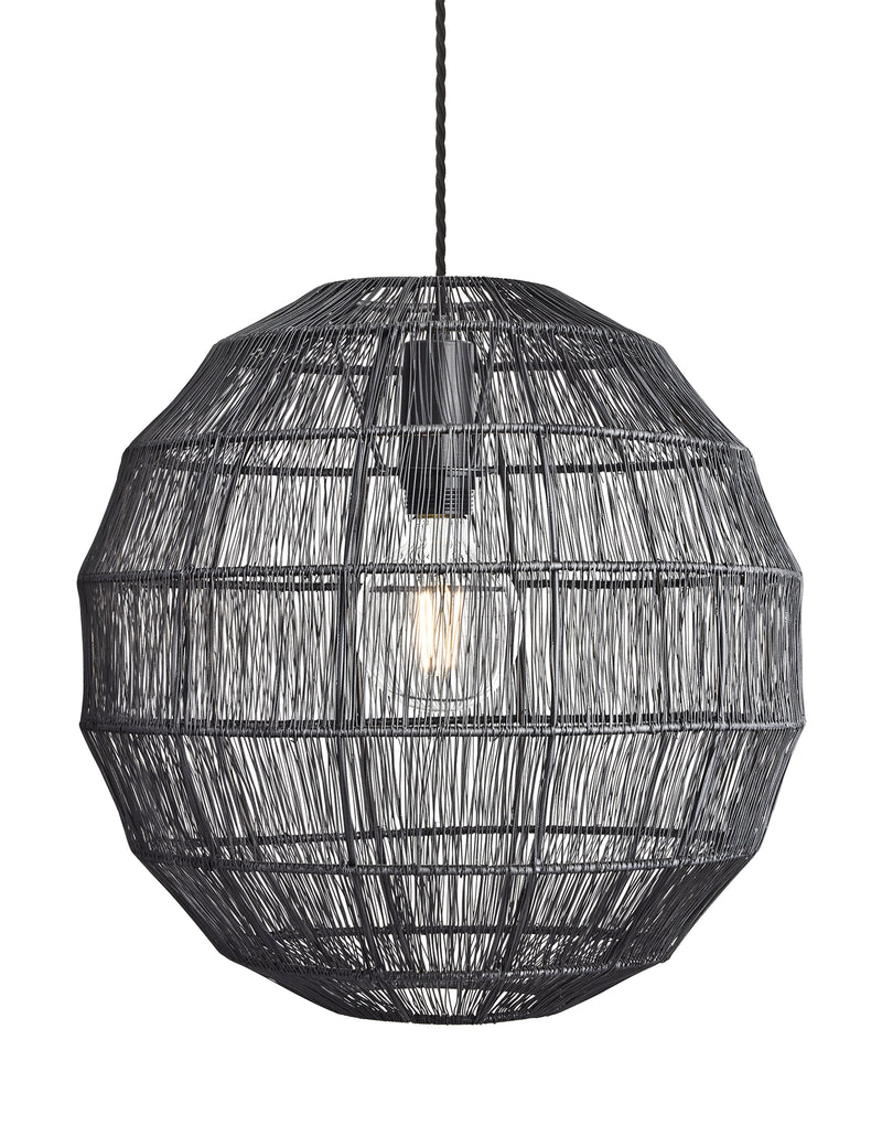 Handcrafted Wire Cage Pendant Light by Industville - Pewter 16 Inch