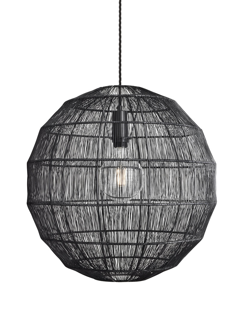 Handcrafted Wire Cage Pendant Light by Industville - Pewter 20 Inch