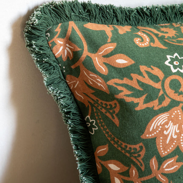 Heritage Floral Green Cushion