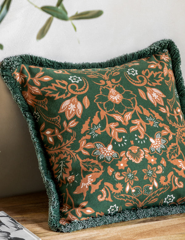Heritage Floral Green Cushion