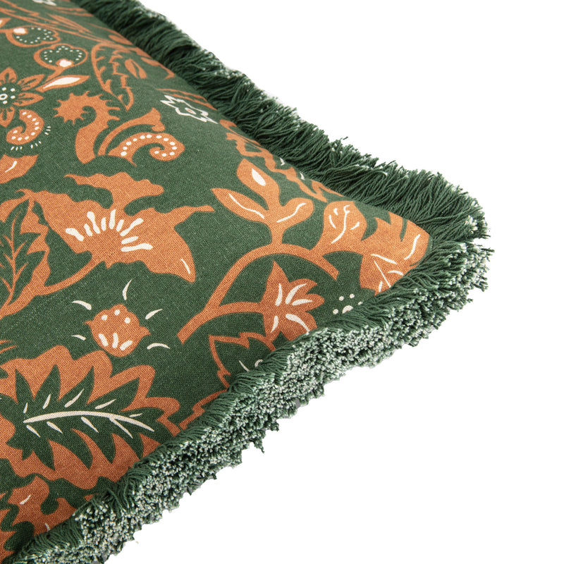 Heritage Floral Green Cushion