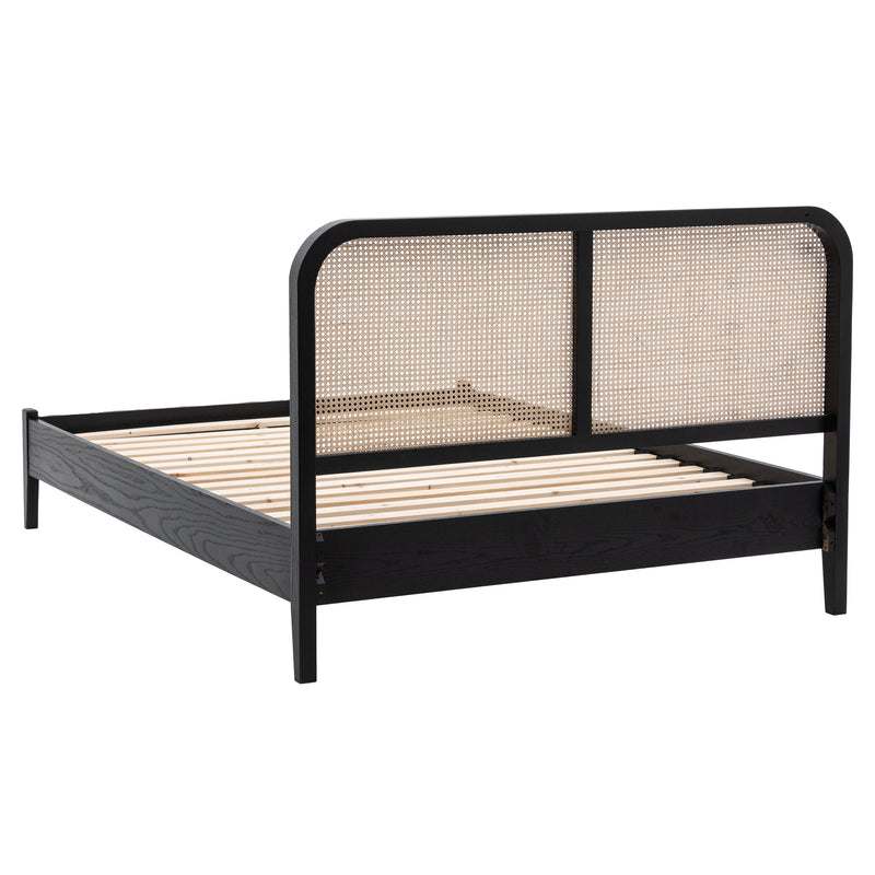 Kaito Black Rattan Bed Frame