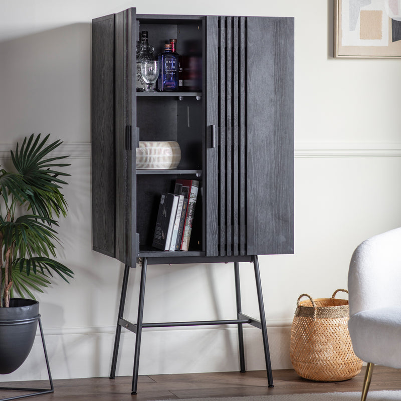 Keiko Black Oak Cocktail Cabinet