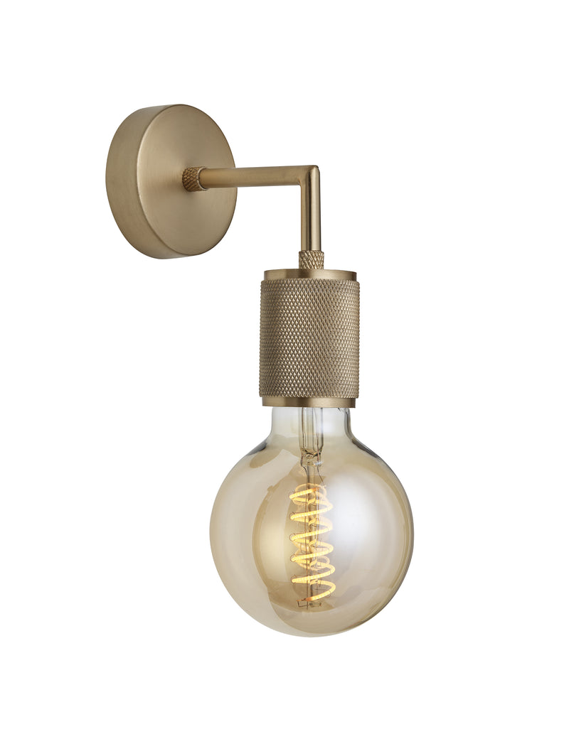 Knurled Edison Wall Light by Industville - Brass - Amber Bulb