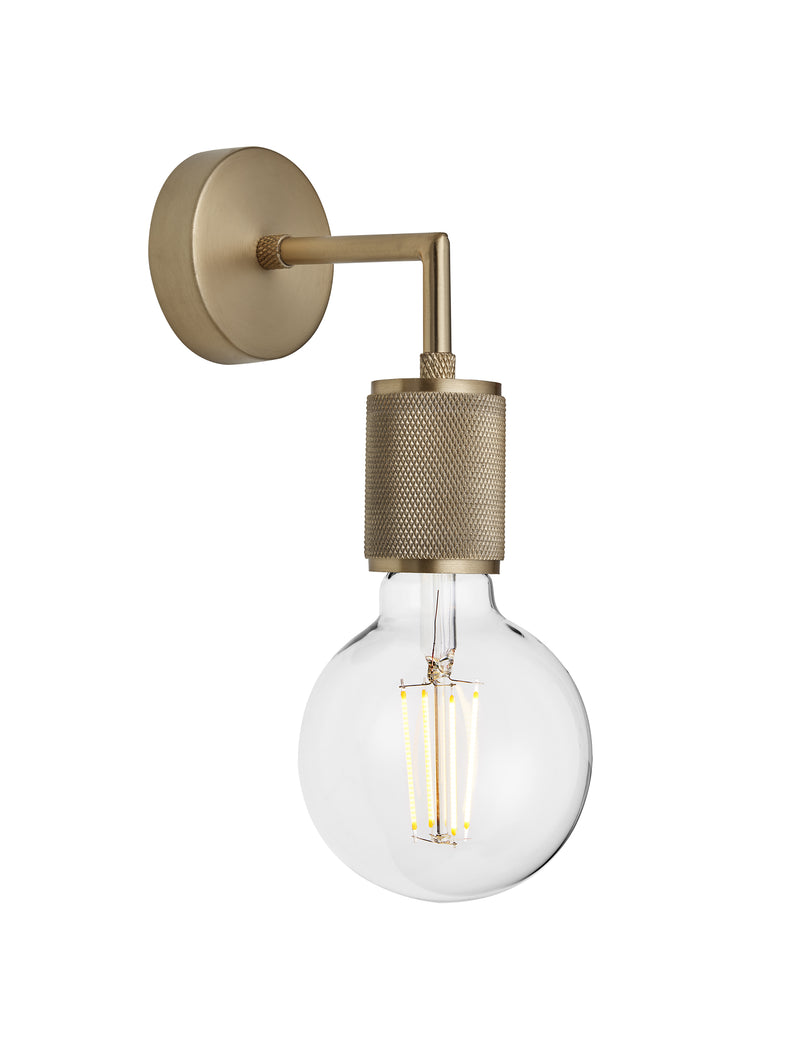 Knurled Edison Wall Light by Industville - Brass - Clear Bulb