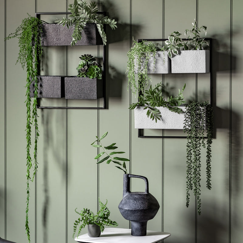 black indoor wall planter Linnaean Black Wall Planter – The Den & Now