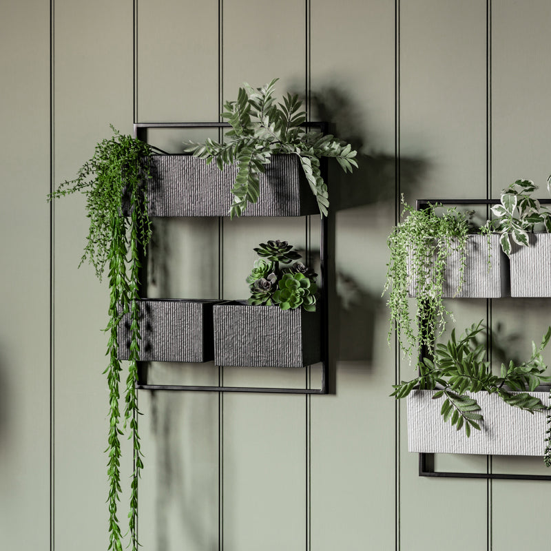 black hanging planter box Linnaean Black Wall Planter – The Den & Now