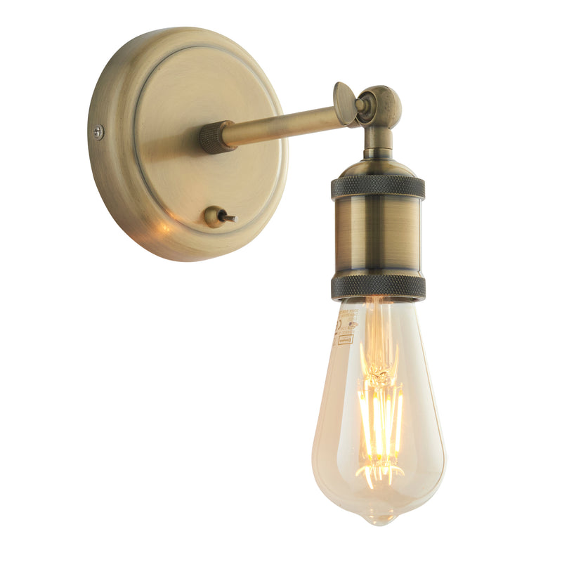 Loki Vintage Industrial Brass Wall Light