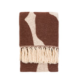 Mocha Brown Abstract Woven Throw