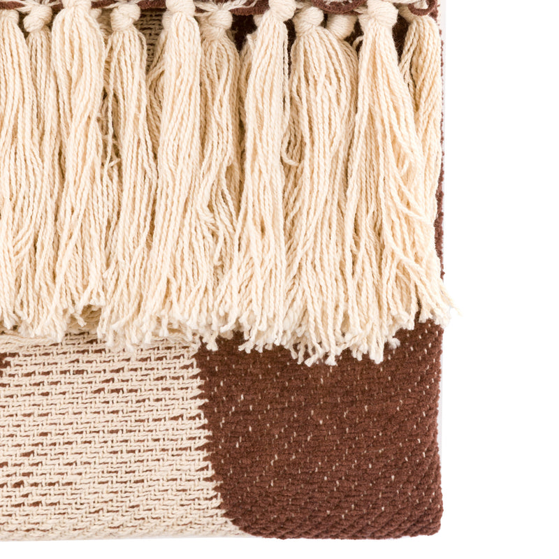 Mocha Brown Abstract Woven Throw