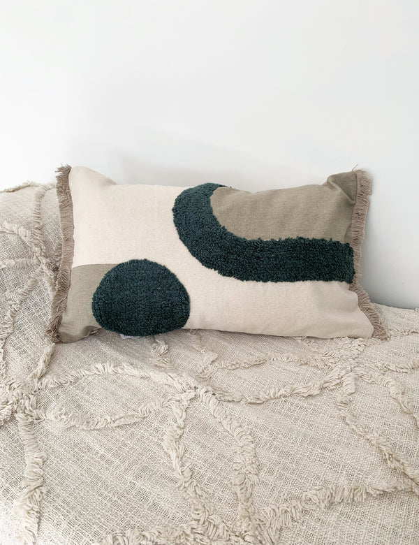 Natural & Green Abstract Cushion