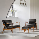 Oskar Black Leather Armchair