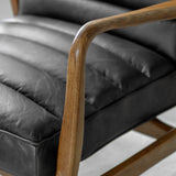 Oskar Black Leather Armchair